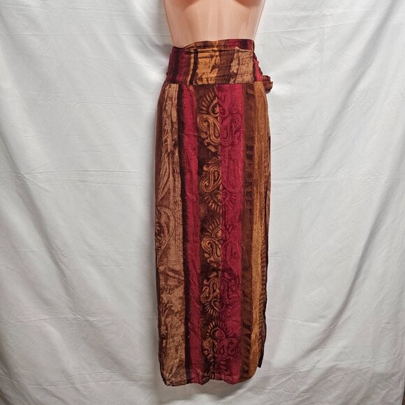 Max Mara Burnout Wrap Midi Skirt Women Size 12 Viscose/Linen - Picture 6 of 13